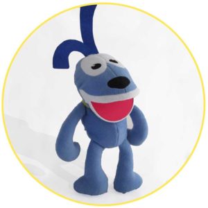 Picture to Puppet Gallery blue dog stuffed toy