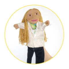 Bespoke Likeness Puppet woman in white shirt