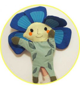 Glove puppet flax flower