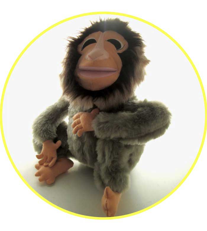 Custom hand puppet monkey