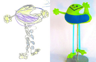 springy Custom soft toys green and blue monster