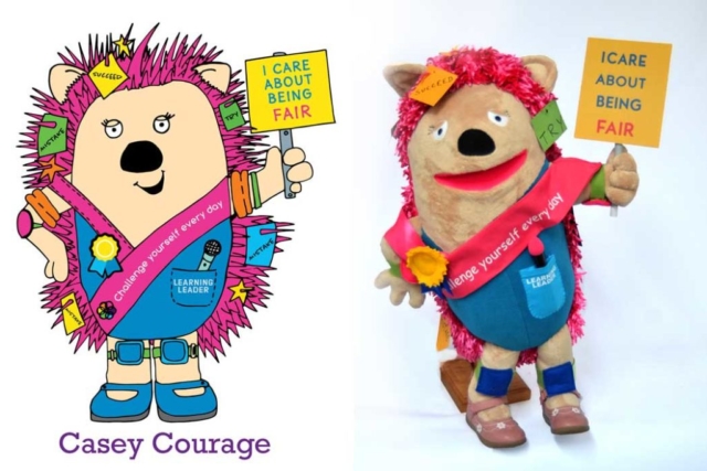 Values Puppet - Casey Courage the hedgehog