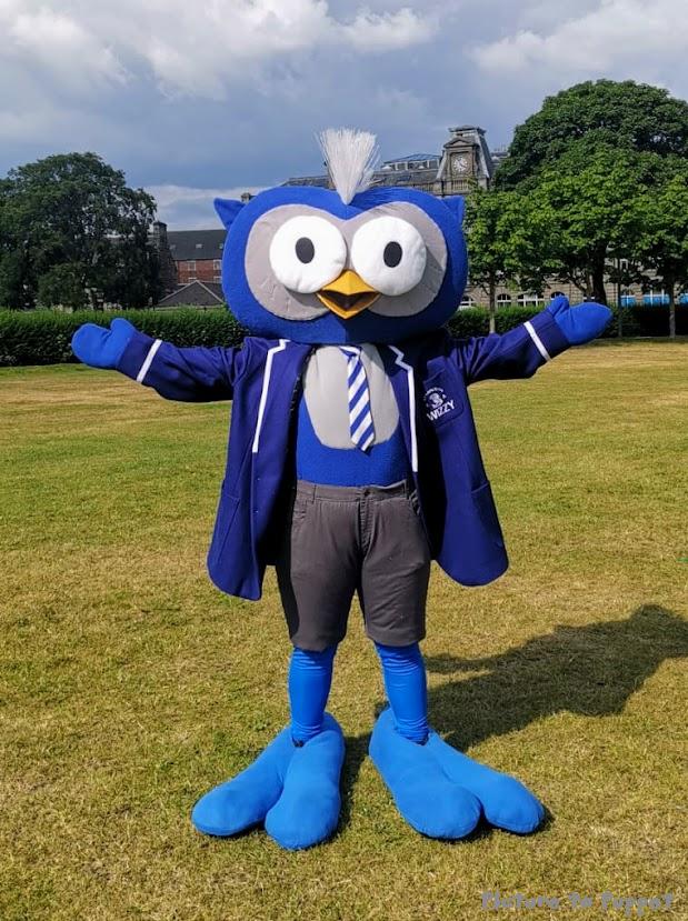 Custom Mascot Costume - A giant blue owl