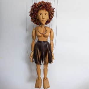 A handmade wooden marionette made in Scotland