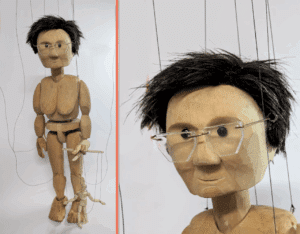 A custom hand made wooden marionette/ string puppet