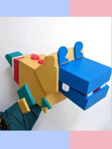 blocky hand puppet eva foam EVA block foam hand puppet