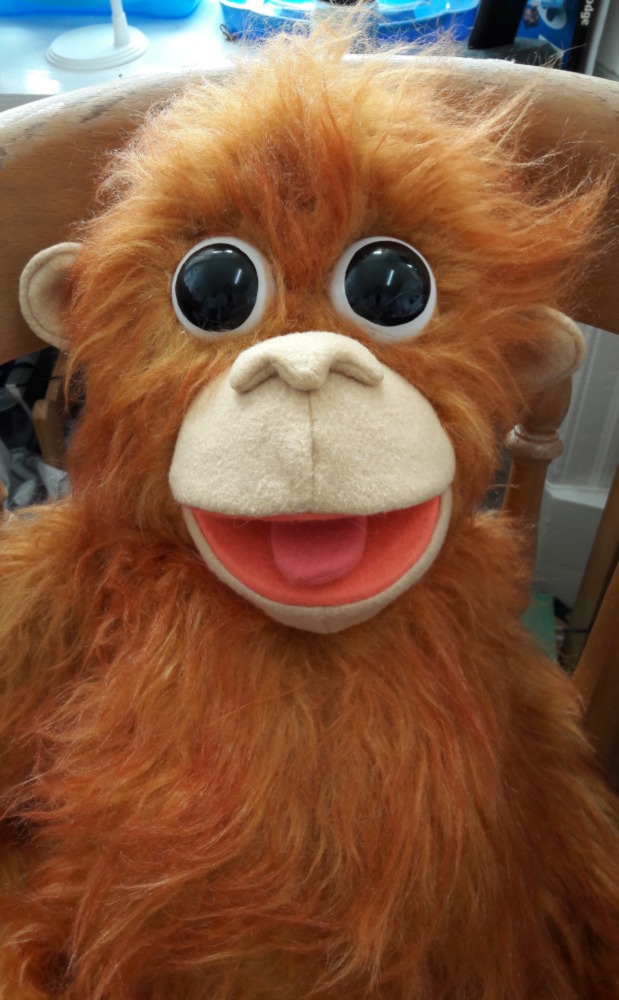 A custom orang utan puppet by Picture to Puppet