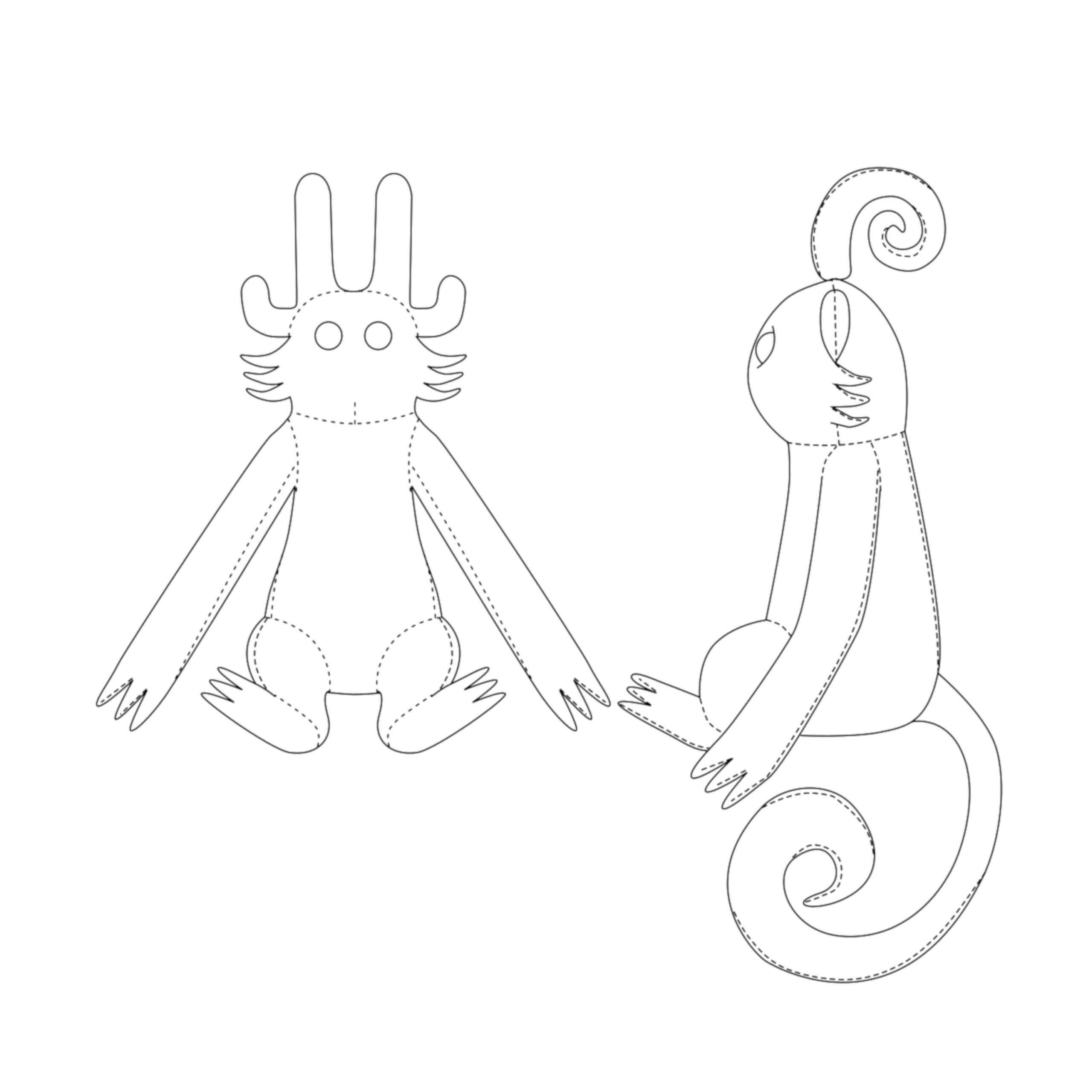 Soft toy design drawing example